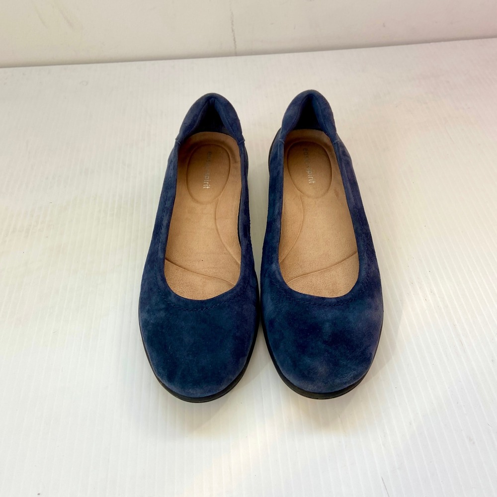 Easy Spirit Gabbie Dark Blue Suede Leather Ballet Flats Womens 7M